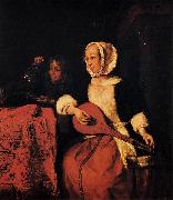 Woman Tuning a Mandolin Gabriel Metsu